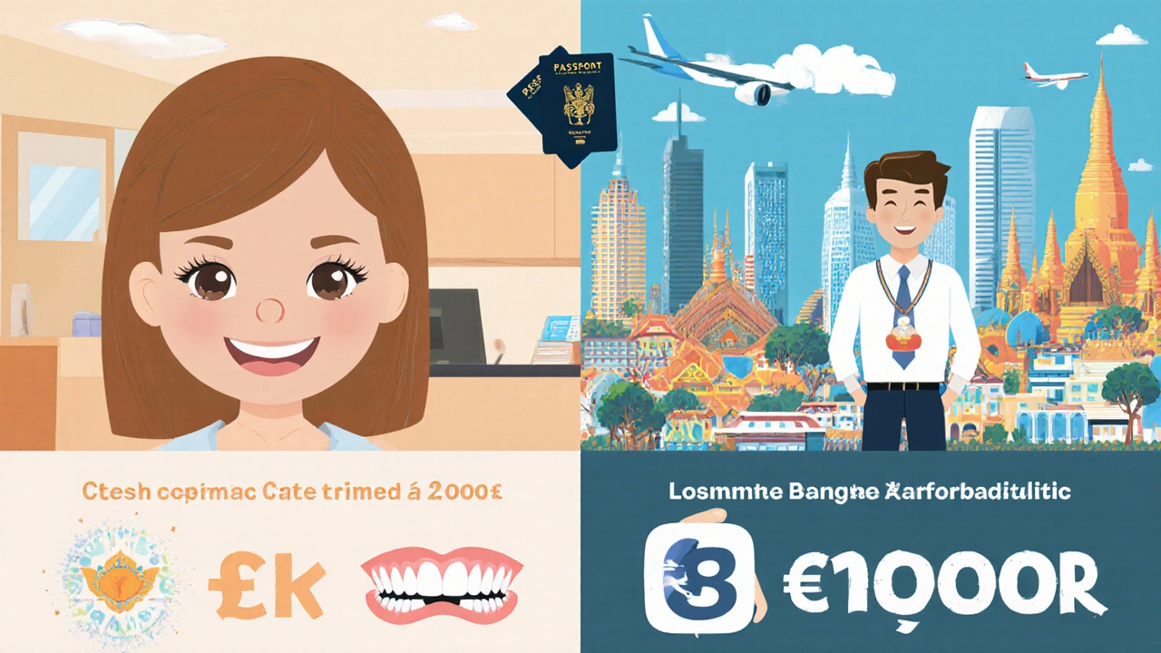 Porovnání ceny kompozitních fazet v Česku a Thajsku – pacienti v různých klinikách.