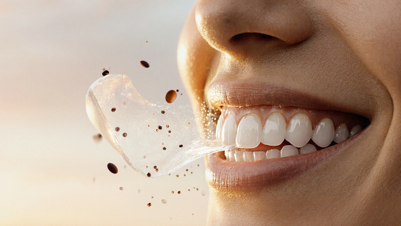 Přirozeně bělající se úsměv s odstraňovanými barvivými látkami.