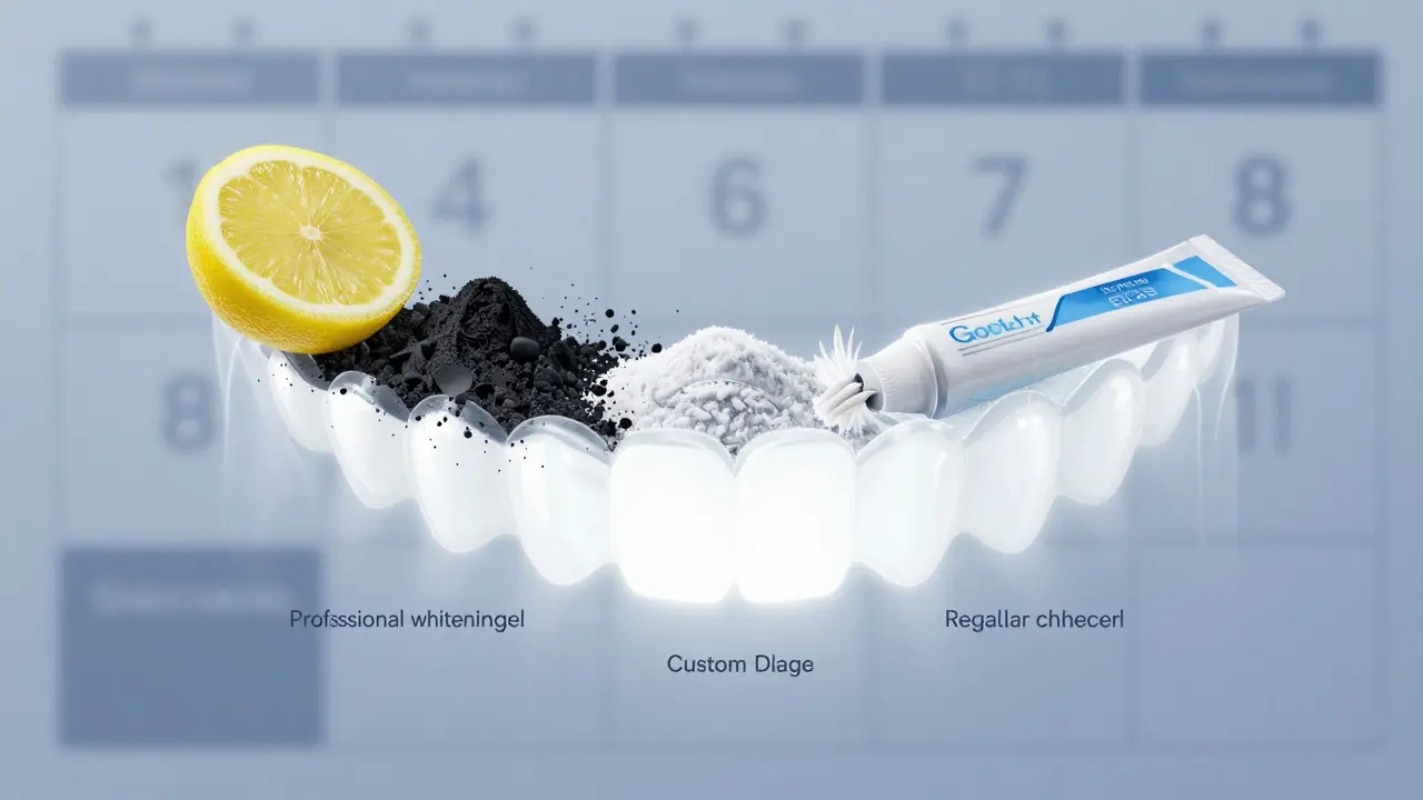 Průhledný přehled úsměvu: zbytečné metody zanikají, zatímco odborné bělení a pravidelná péče září.