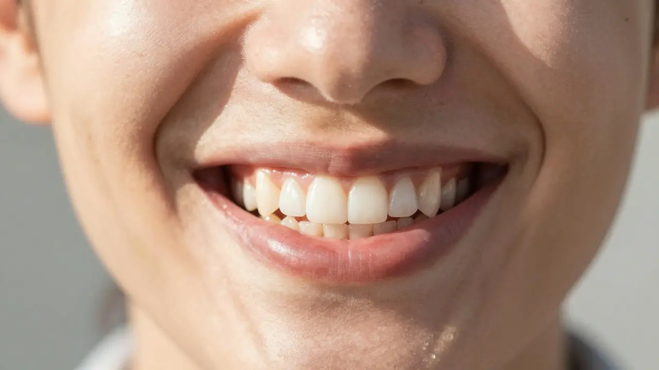 Detail přirozeného a zdravého úsměvu po aplikaci kvalitních zubních faset.