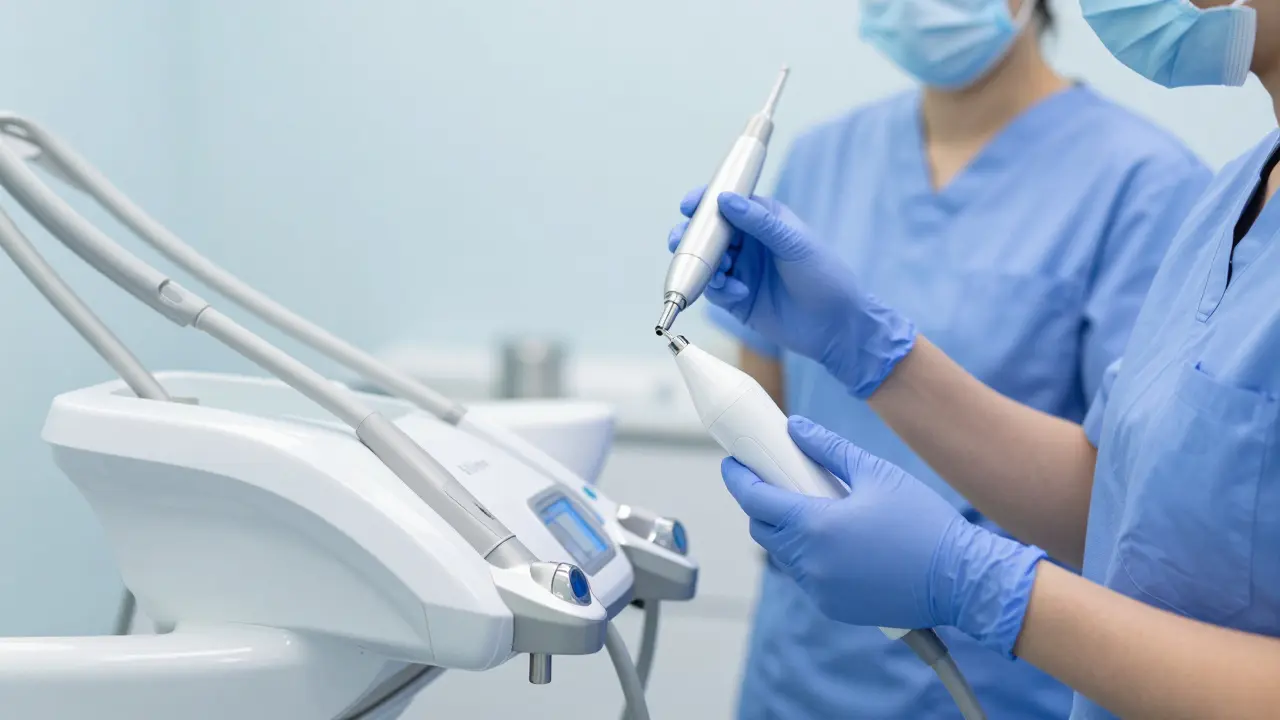 Profesionální vybavení v ordinaci pro dentální hygienu a AirFlow.