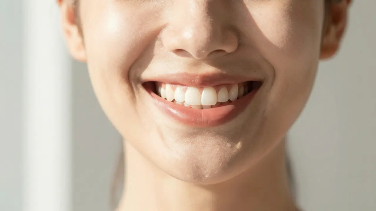 Úsměv člověka s přirozeně vypadajícími kompozitními fasetamiC