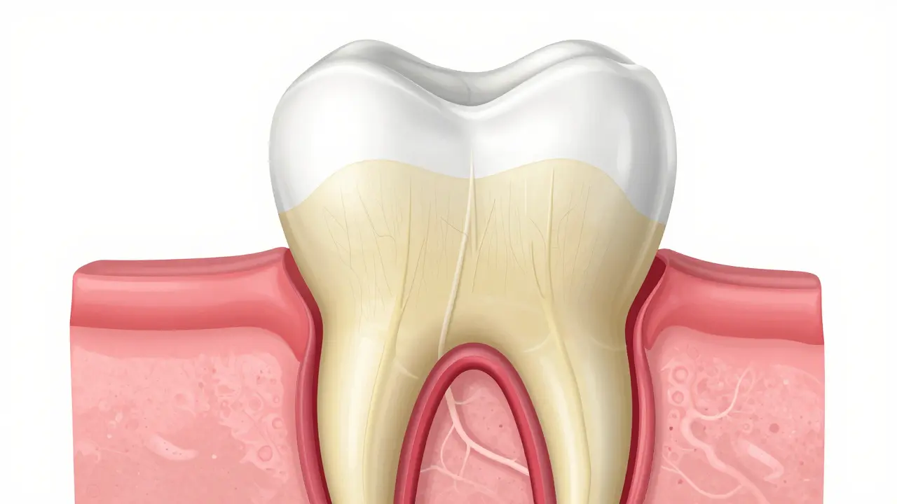 Co je pod zubní sklovinou? Průvodce dentinem a příznaky praskliny