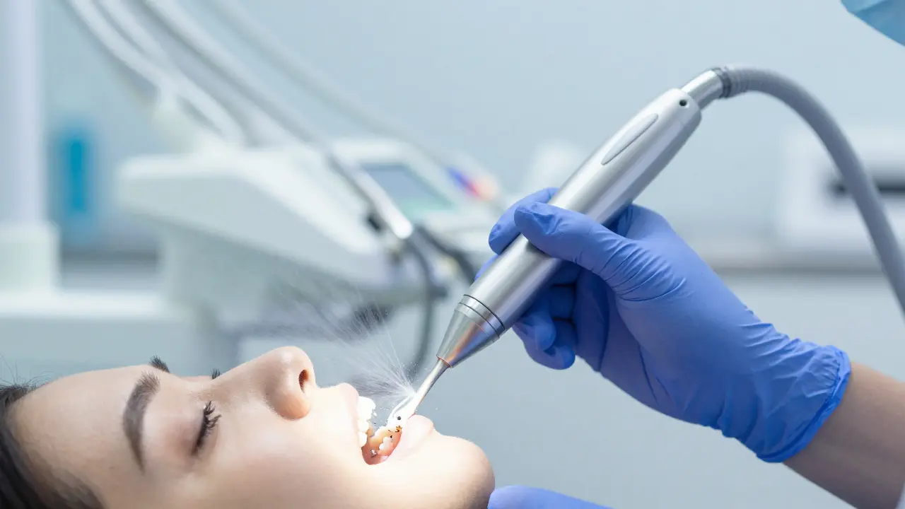 Ultrazvukové čištění zubů u hygienika