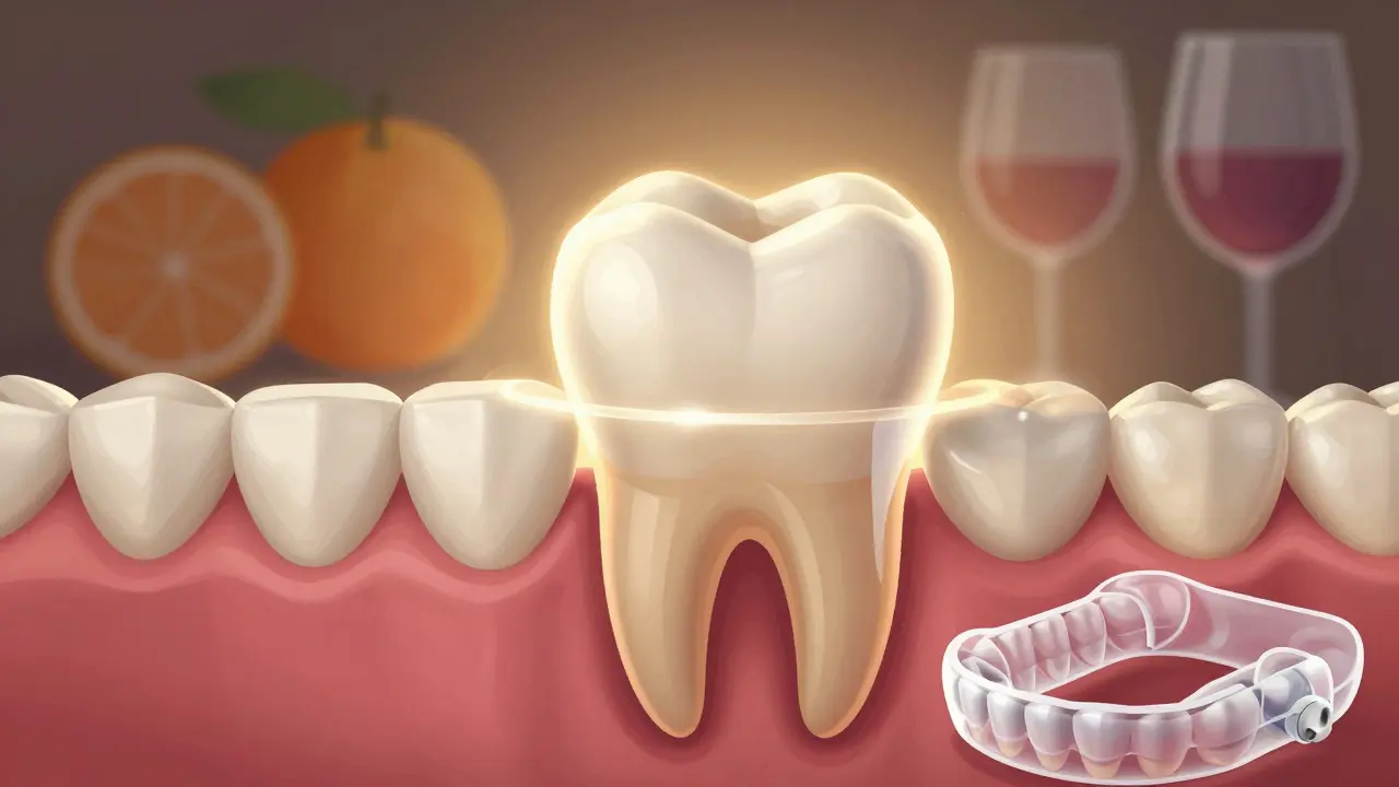 Koncept ochrany zubního krčku pomocí hydroxyapatitu proti kyselinám