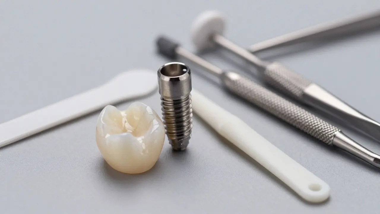 Specializované nástroje pro čištění implantátů a korunek